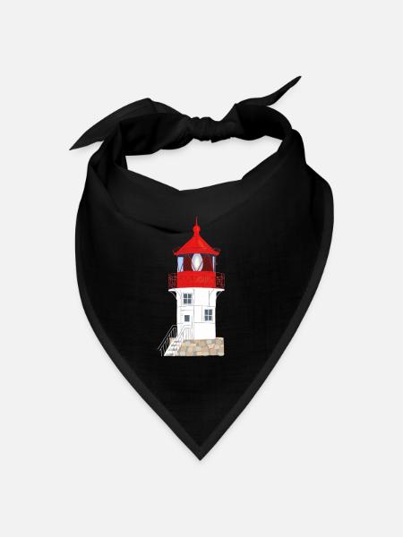Insel Hiddensee, Leuchtturm Gellen, ohne Text - Bandana Dreieckstuch - Schwarz