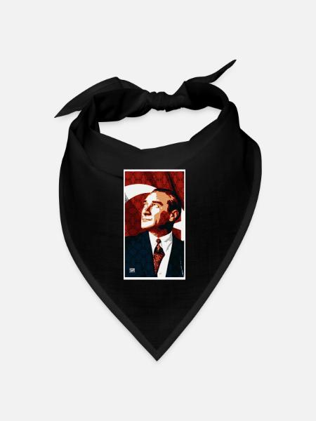 Mustafa Kemal Atatürk-Osmanli Slap - Bandana Dreieckstuch - Schwarz