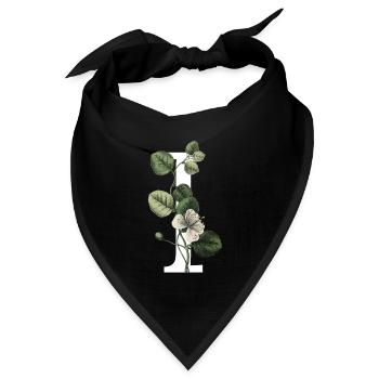 Buchstabe I Grüne Botanik - Bandana Dreieckstuch - Schwarz - Vorne