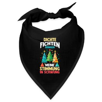 Weihnachtsmann Fichten Weihnachtsbaum Weihnachten - Bandana Dreieckstuch - Schwarz - Vorne