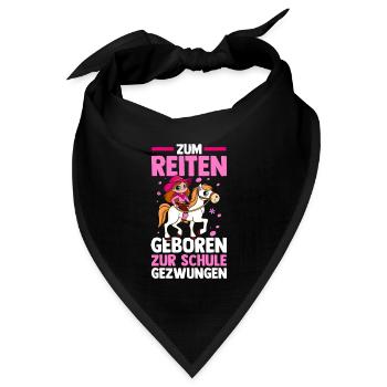 Reiten Pferdeliebhaber Reiterhof Pferde - Bandana Dreieckstuch - Schwarz - Vorne