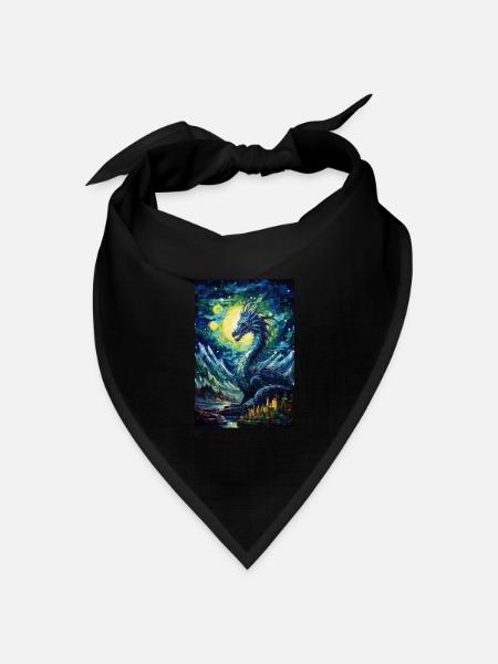 Drache - Bandana Dreieckstuch - Schwarz