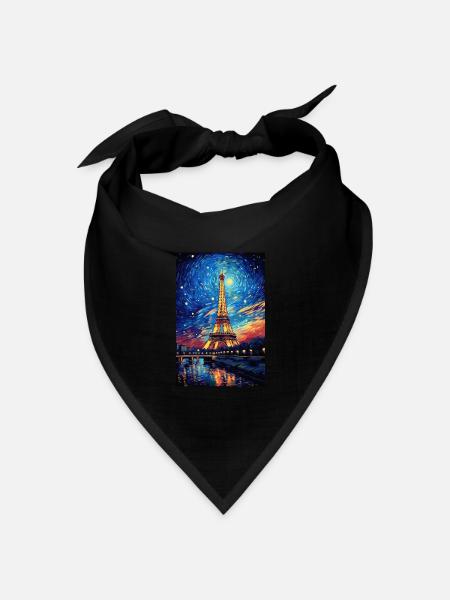 Eiffelturm - Bandana Dreieckstuch - Schwarz