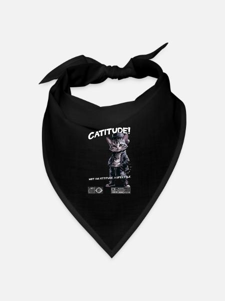 Catitude - Not an Attitude, a Lifestyle - Bandana Dreieckstuch - Schwarz