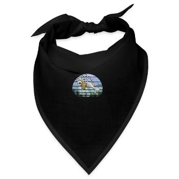 Fantasy Unterwasser Kawaii Faultier Meerjungfrau - Bandana Dreieckstuch - Schwarz - Vorne