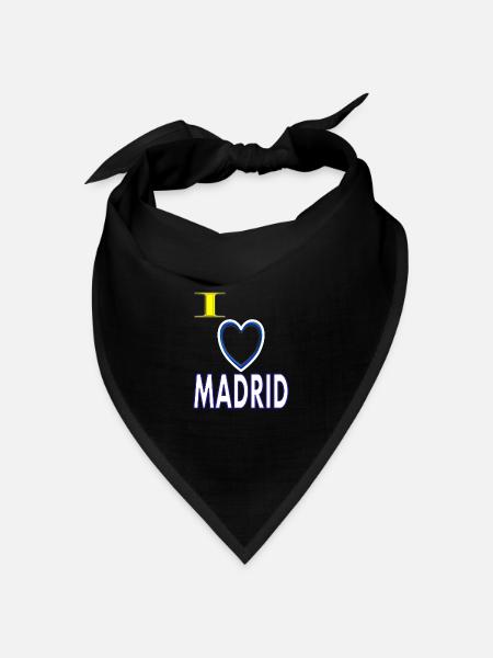 ich liebe die Stadt Madrid in Spanien Geschenk - Bandana Dreieckstuch - Schwarz