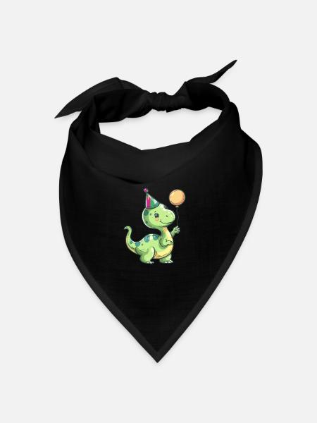 Dinosaurier brontosaurus Geburtstag Baby - Bandana Dreieckstuch - Schwarz