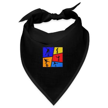 Vintage Einrad - Bandana Dreieckstuch - Schwarz - Vorne