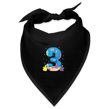 3 - 3. Geburtstag - Bandana Dreieckstuch - Schwarz - Vorne
