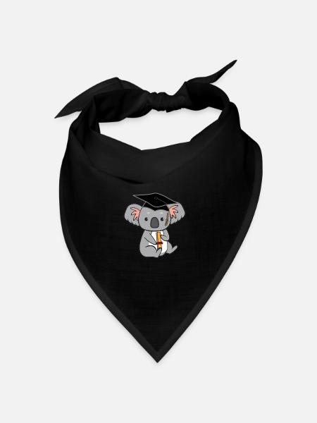 Koala mit Diplom - Bandana Dreieckstuch - Schwarz