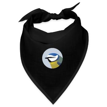 Blaumeise Vogel Porträt / Illustration - Bandana Dreieckstuch - Schwarz - Vorne