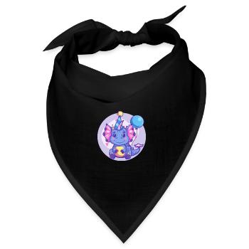 Dinosaurier triceratops Geburtstag Baby - Bandana Dreieckstuch - Schwarz - Vorne