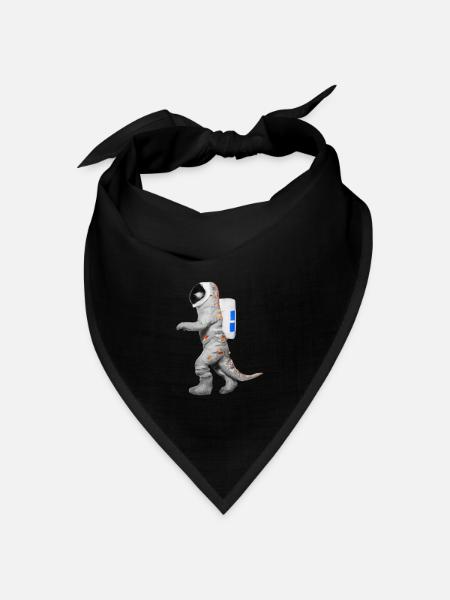 Dino Astronaut Tyrannosaurus Rex Geschenkidee - Bandana Dreieckstuch - Schwarz