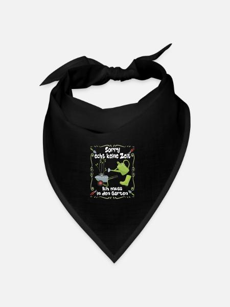 Ich muss in den Garten | Gartenarbeit - Bandana Dreieckstuch - Schwarz