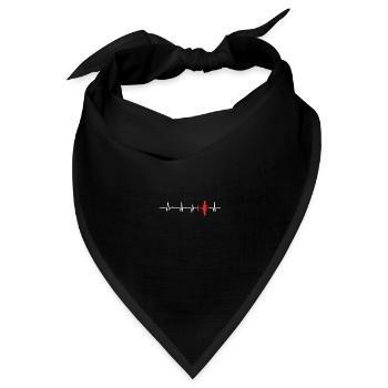 Flugzeug Herzschlag Flugzeuge Air Jet Fighter - Bandana Dreieckstuch - Schwarz - Vorne