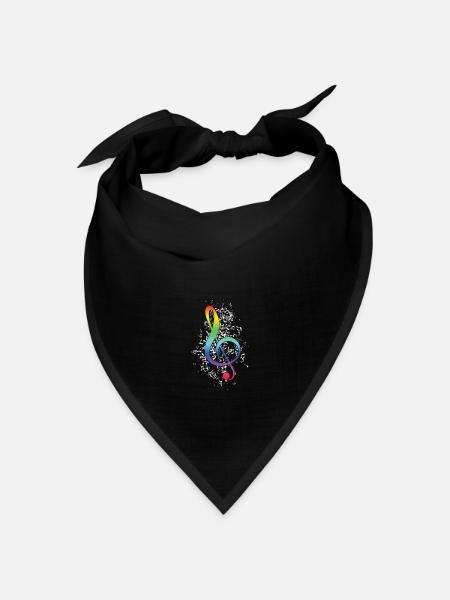 Musik Note Musikinstrument Musiker Geschenk - Bandana Dreieckstuch - Schwarz