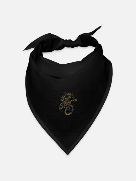 Biking Bikers Fahrrad Fitness Übung Kunst Geschenk - Bandana Dreieckstuch - Schwarz