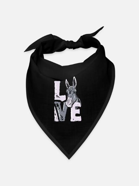 Esel - Bandana Dreieckstuch - Schwarz