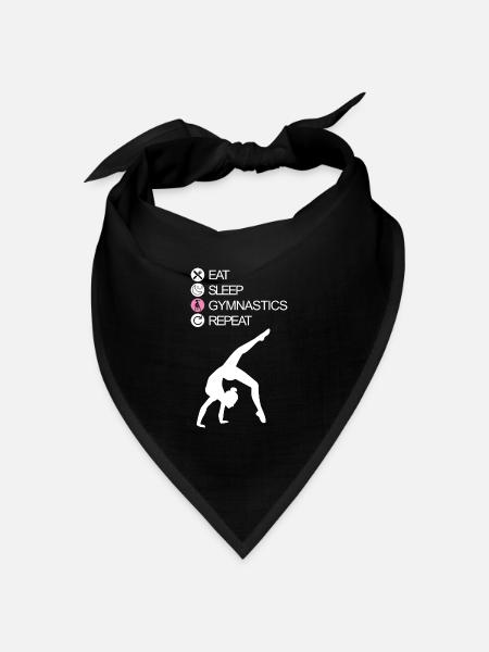 EAT SLEEP GYMNASTIC REPEAT Sportgymnastik Turnerin - Bandana Dreieckstuch - Schwarz