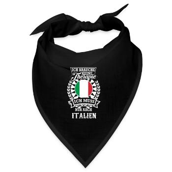 Italien statt Therapie – Dein Reiseziel - Bandana Dreieckstuch - Schwarz - Vorne