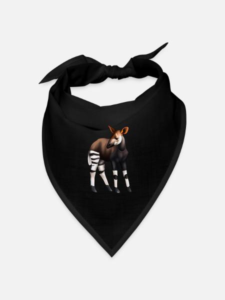 Süßes Okapi - Bandana Dreieckstuch - Schwarz