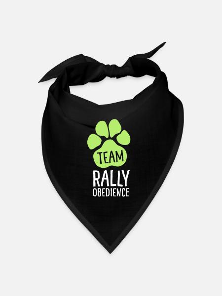 Team Rally Obedience - Hundepfote - Hundesport - Bandana Dreieckstuch - Schwarz
