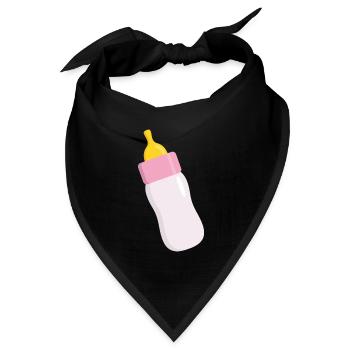 Baby Flasche - Bandana Dreieckstuch - Schwarz - Vorne