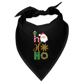 Ho Ho Ho Weihnachten Ikonen - Bandana Dreieckstuch - Schwarz - Vorne