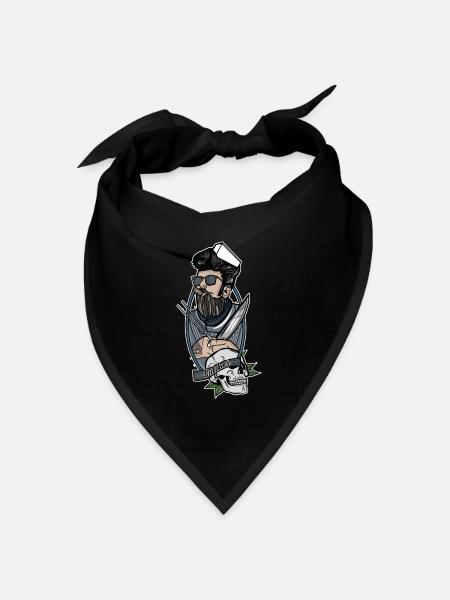 Metzger // Oldschool // Illustration - Bandana Dreieckstuch - Schwarz