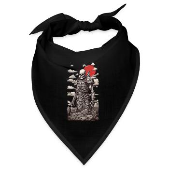 Dystopisches Skelett Gothic Okkult Design - Bandana Dreieckstuch - Schwarz - Vorne