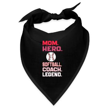 Mama Hero Softball Coach Legende Lustige Softball Mama - Bandana Dreieckstuch - Schwarz - Vorne