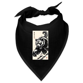 Bear Attack - Bandana Dreieckstuch - Schwarz - Vorne