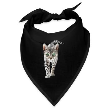 Ägyptische Mau - Bandana Dreieckstuch - Schwarz - Vorne