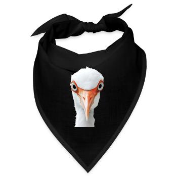 Reiher Vogel - Bandana Dreieckstuch - Schwarz - Vorne