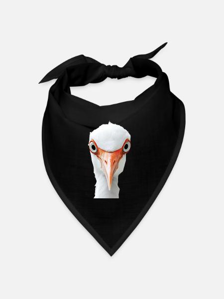 Reiher Vogel - Bandana Dreieckstuch - Schwarz