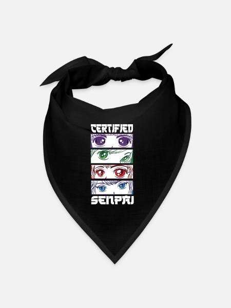 Certified Senpai Anime Manga Zertifizierter Senpai - Bandana Dreieckstuch - Schwarz