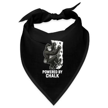 Gorilla Bouldern – Powered by Chalk Spruch - Bandana Dreieckstuch - Schwarz - Vorne