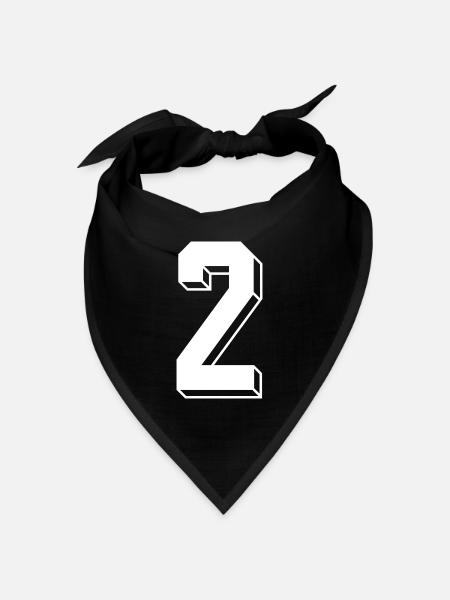 2 Jahre Trikot Nummer 2 sport trikot 2 - Bandana Dreieckstuch - Schwarz