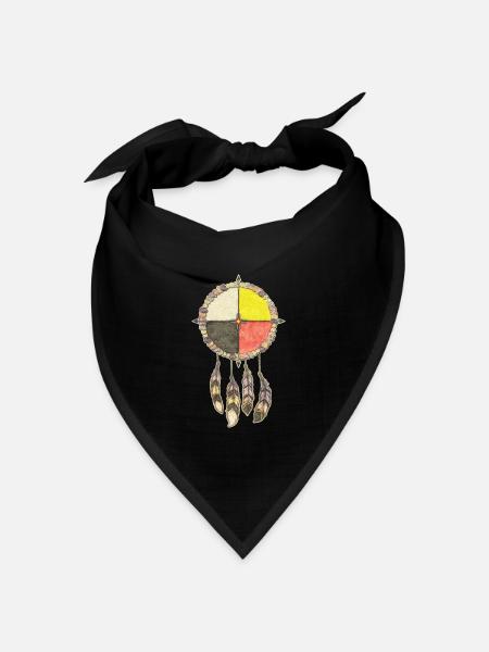 Native Americans Medicine Wheel - Dreamcatcher 3 - Bandana Dreieckstuch - Schwarz