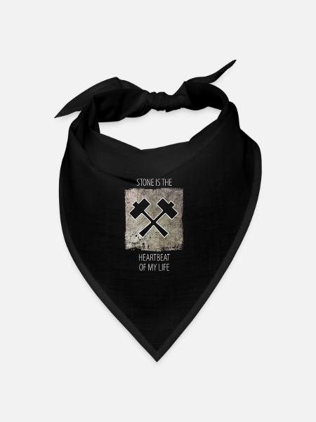 Steinmetz Steinbildhauer Spruch - Bandana Dreieckstuch - Schwarz