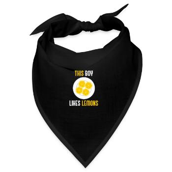 Junge mag Zitronen Erfrischende Limonade Sommer - Bandana Dreieckstuch - Schwarz - Vorne