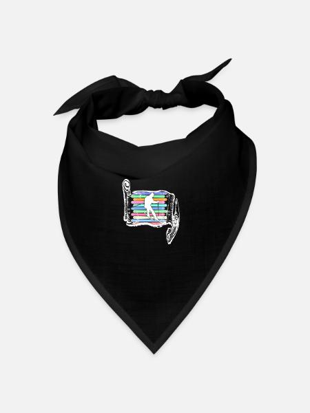 Skifahrer aufgerolltes Design mit Skiern - Bandana Dreieckstuch - Schwarz