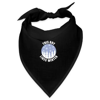 Junge mag gemütliche Wintersaison, Wandern in den - Bandana Dreieckstuch - Schwarz - Vorne