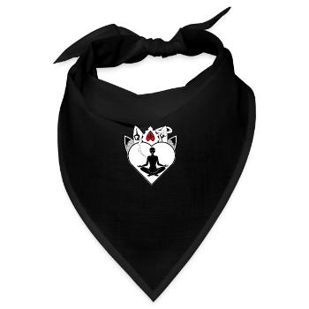 Für Yoga und Meditation schlägt mein Herz - Bandana Dreieckstuch - Schwarz - Vorne