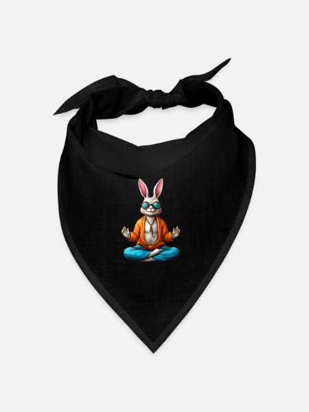 Hase Yoga - Bandana Dreieckstuch - Schwarz