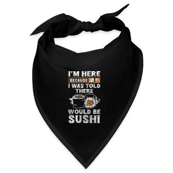 Japanisch Rolle Stäbchen Nigiri - Bandana Dreieckstuch - Schwarz - Vorne