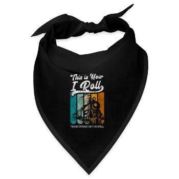 Modelleisenbahn Eisenbahner Nerd Schienen - Bandana Dreieckstuch - Schwarz - Vorne