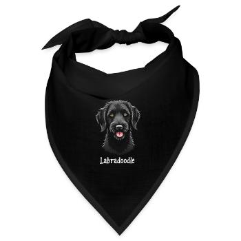 Labradoodle-Liebe T-Shirt für Hundefans - Bandana Dreieckstuch - Schwarz - Vorne