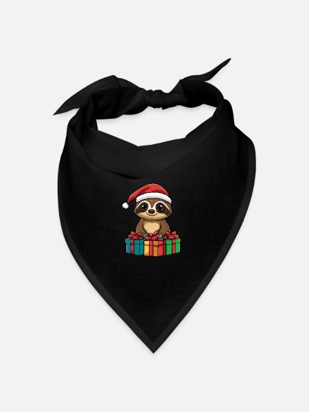Faultier Weihnachten Geschenke - Bandana Dreieckstuch - Schwarz