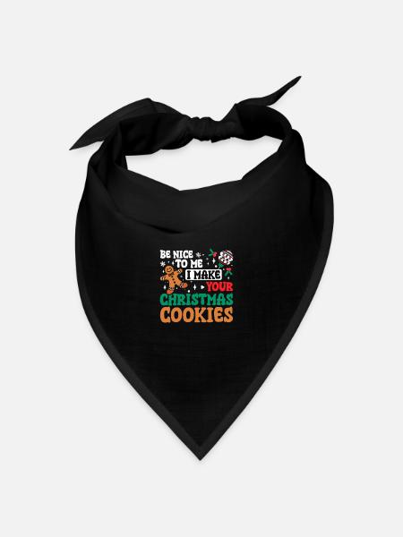 Be nice to me I make your christmas cookies - Bandana Dreieckstuch - Schwarz